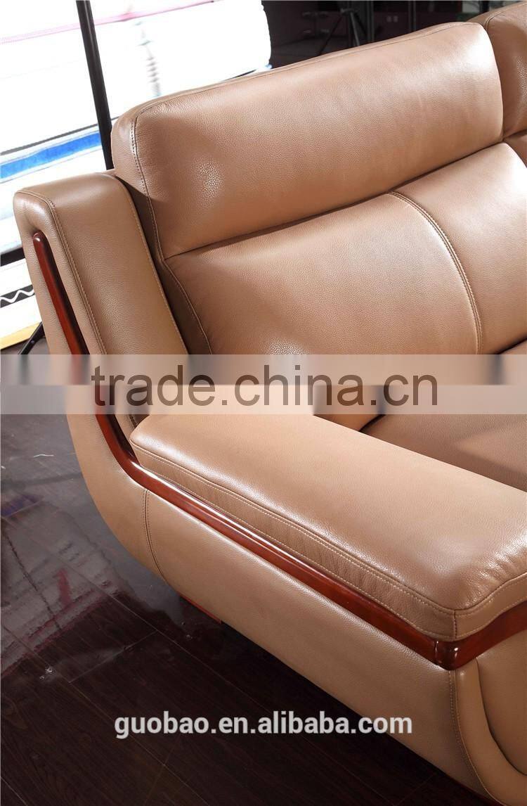 C2202 L shape classical china sectional leather sofa