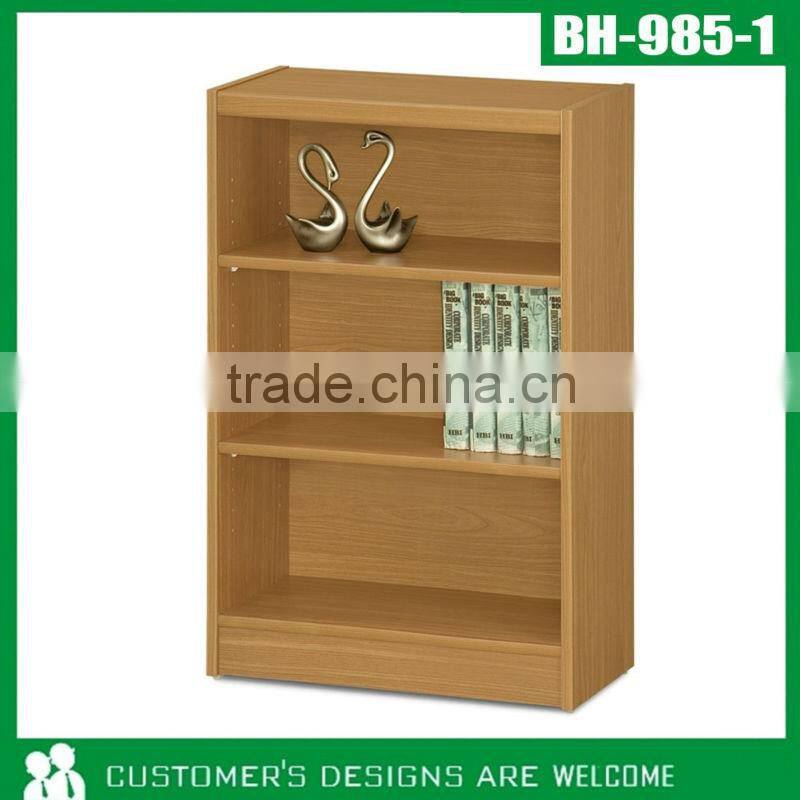 Nature Finished Bookcase With Glass Door, Wooden Book Cabinet