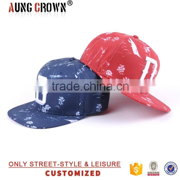 wholesale flat brim digital print snapback hat