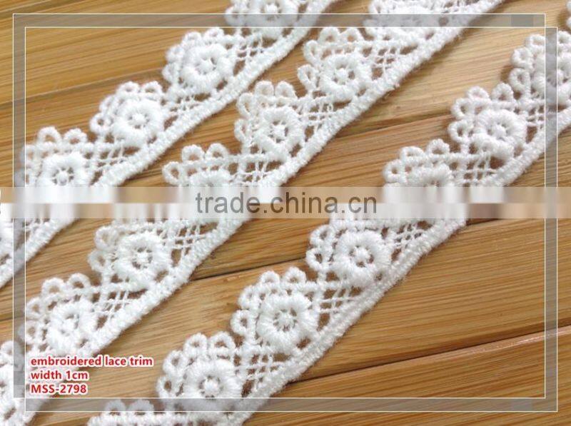 the high quality 1cm width cotton chemical lace trimming