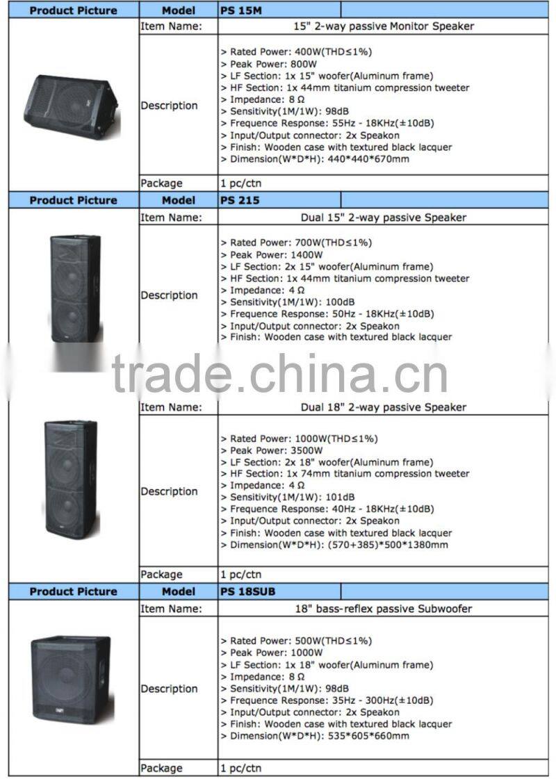 PS-215 powavesound loudspeaker PS series dual 15 inch trolley speaker