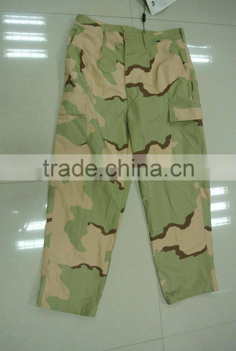 hot sale 60% cotton 40% polyester ripstop yellow tone desert camouflage USA army battle dress uniform