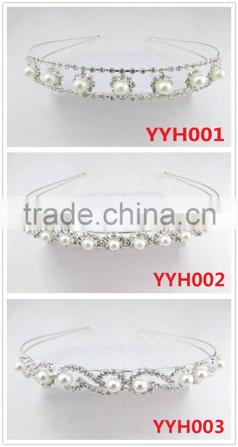 Diamond latest design bridal custom pearl headband