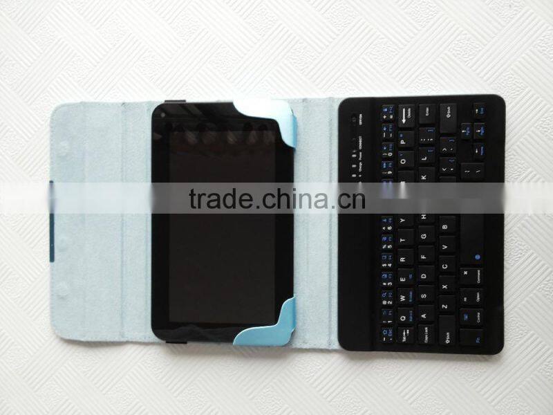 7inch in Sky blue Direct insertion Bluetooth keyboard cases tablet case for ipad