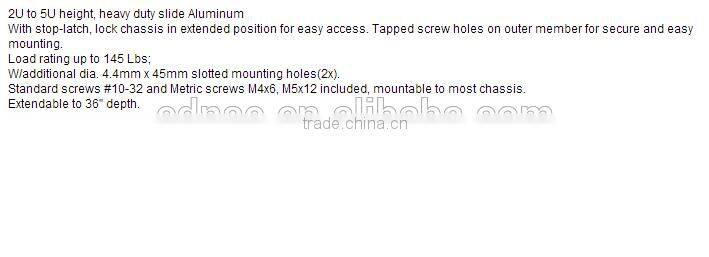 24 inch Aluminum Sliding Rail for Rackmount and Cabinet