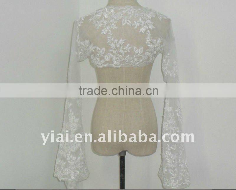 JK66 women Beaded Long sleeves wedding jacket