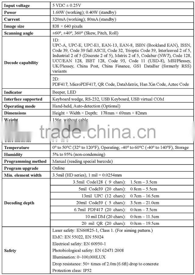 Hot sale MD6200 bluetooth symbol n410 android handheld barcode scanner