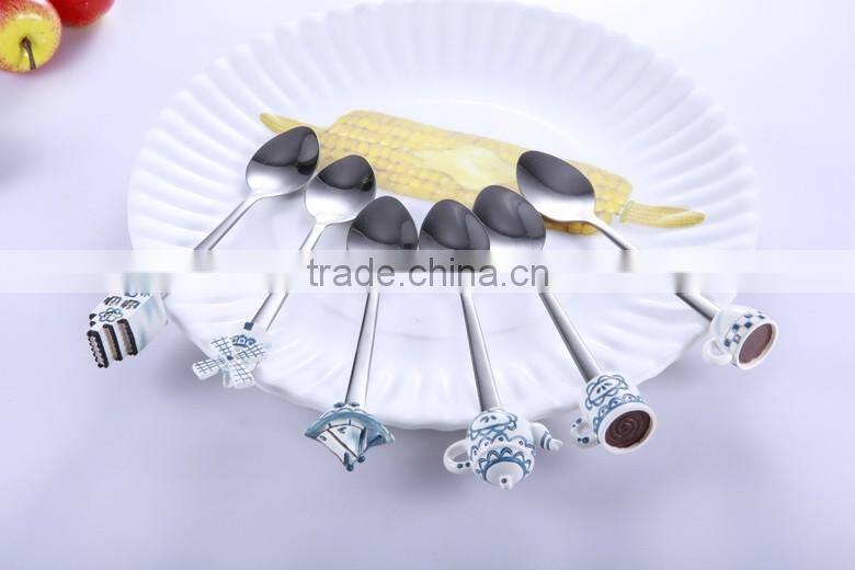 Holland windmill theme stainless steel teaspoon with gift box packing