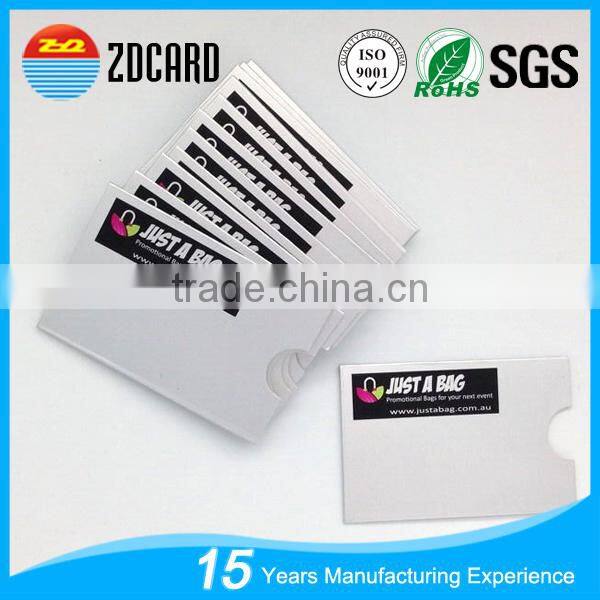 Aluminium Safety RFID Blocking Sleeve For Business/ID Card