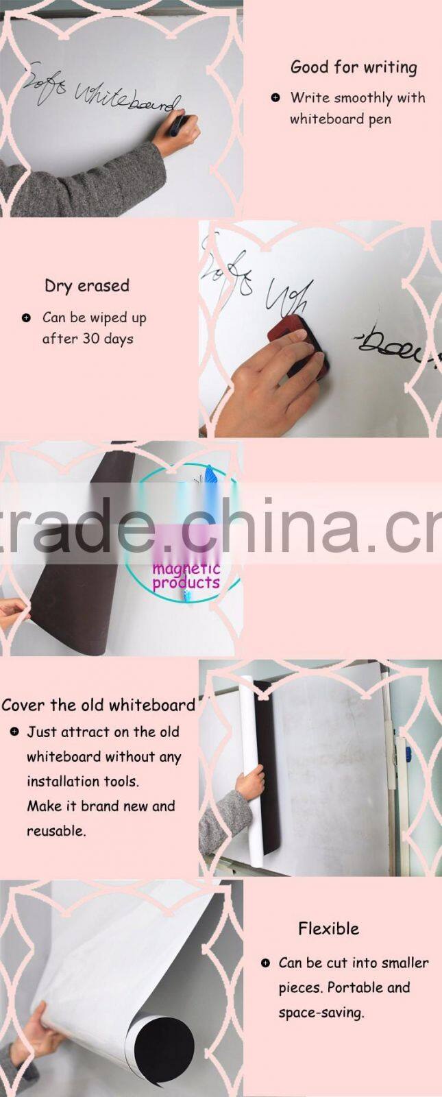 For kitchen fridge messages 17" x 11" Magnetic Whiteboard sheet Dry Erase magnet writing board