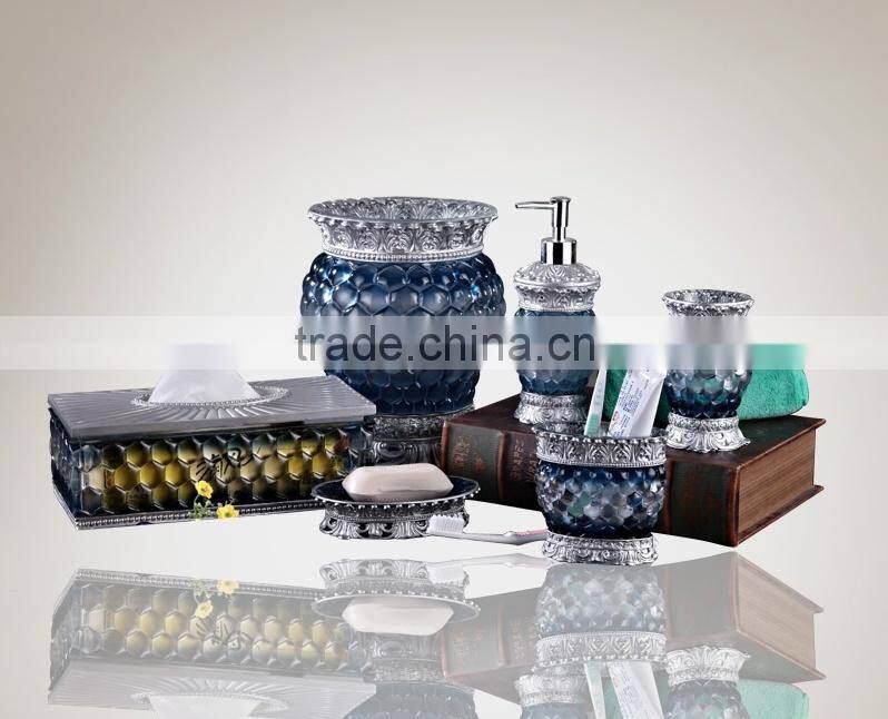 6 Pcs resin elegant Bathrooom Accessories Set, wedding gift bathroom accessory set