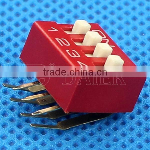 Right Angle Type DIP Switch With 2,3,4,5,6,7,8,9,10,12 Position