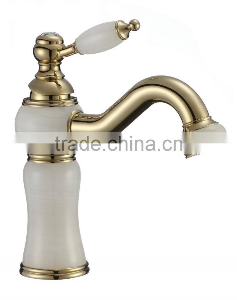 vintage rose gold jade basin mixer