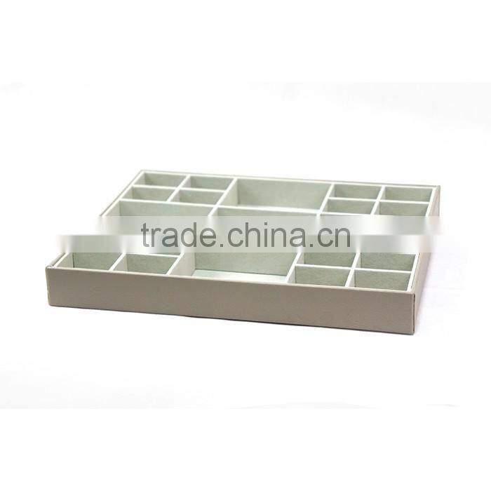 Faux Leather 21-division Drawer Tray, Accessory Show Box