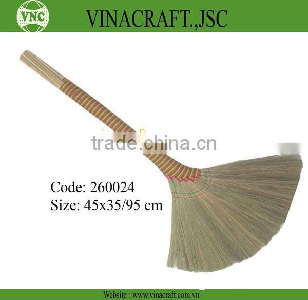 High quality grass broom with plastic handle