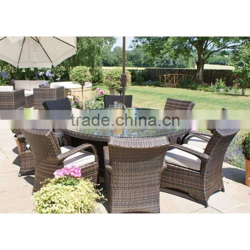 2017 Sigma all weather quickest delivery resin wicker glass top metal frame dining table