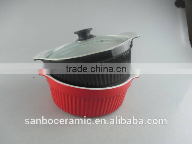 Small Red Ceramic Cookware Pot, Ceramic Stew Pot, Red Ceramic