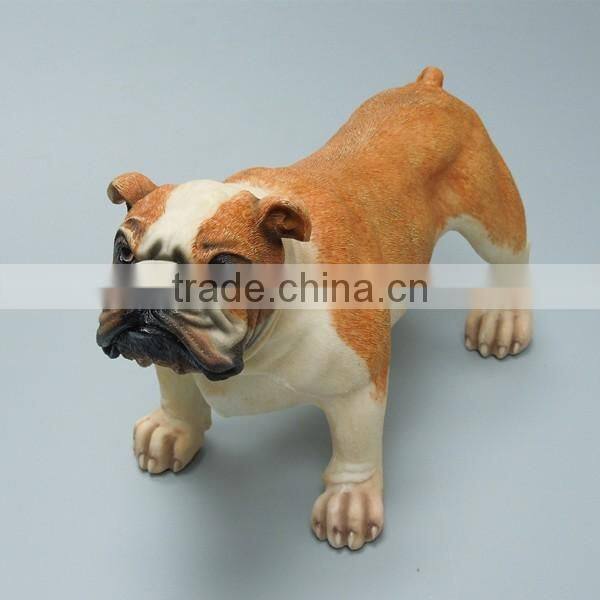Realistic 3D bull dog resin statue