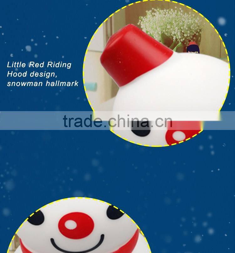 Christmas gift mini portable snowman shape bluetooth speaker with LED light