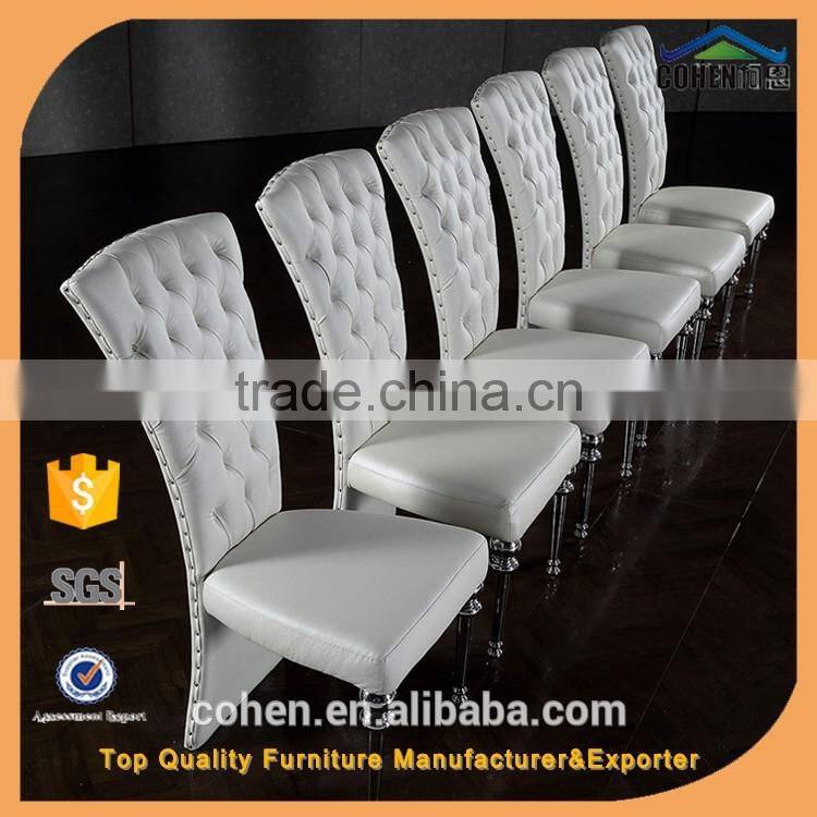 Modern top grain leather dinning room chair furniture stainless steel dinning chair
