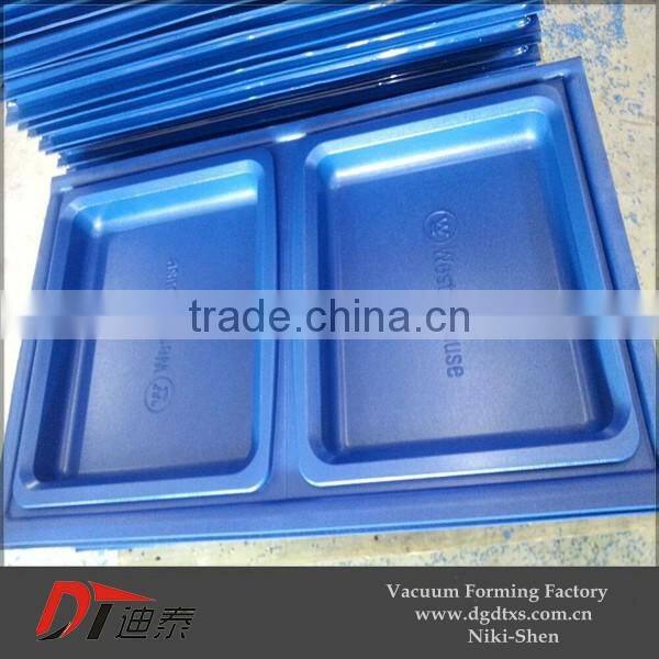 rectangular thermoforming plastic tray with logo
