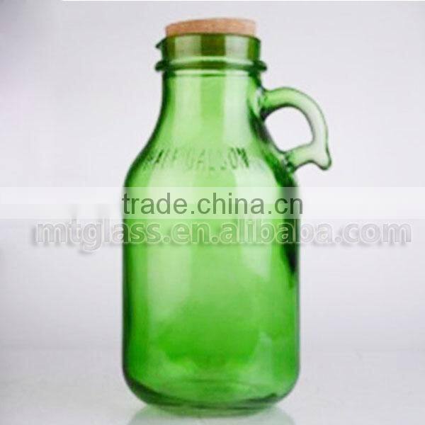 Giant colorful glass bottles for juice / milk cork stopper wholesale