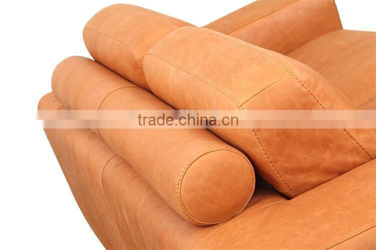 modern luxury full grain leather living room sofa set
