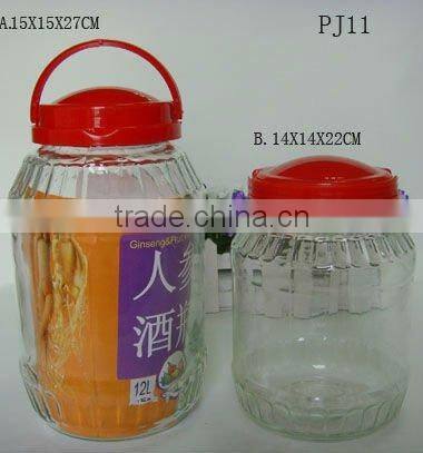 Hot sell glass liquor dispenser with metal tap