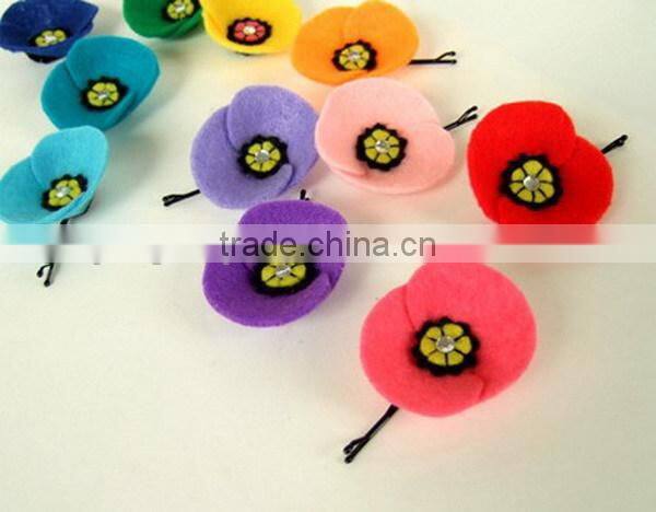 hot 2017 best selling new product decorative custom handmade high quality fabric china supplier felt cheap hair pin
