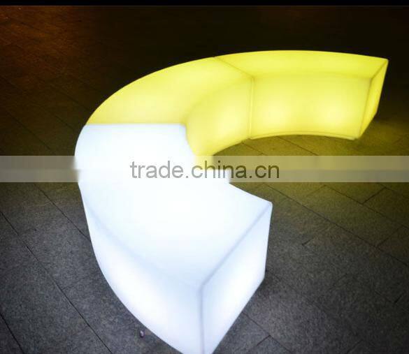 Wholesale lighting modern fashion plastic LED bench for one seat with 16 colors change and over 20 years lifespan