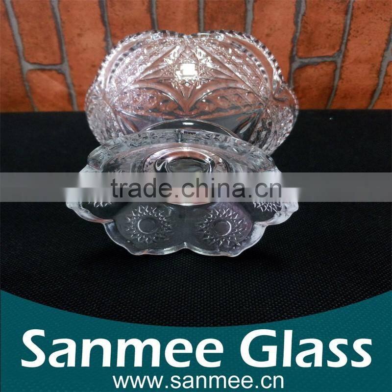 Hot Selling Sunflower Embossed Mini Glass Ice Cream Cup