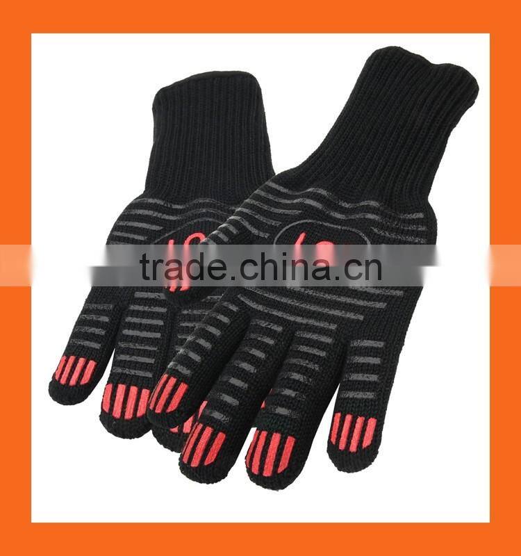OEM Design Promotion Gift BBQ Gloves Extreme Heat Resistant Long Forearm Safety Protection Oven Grill Cooking Glove