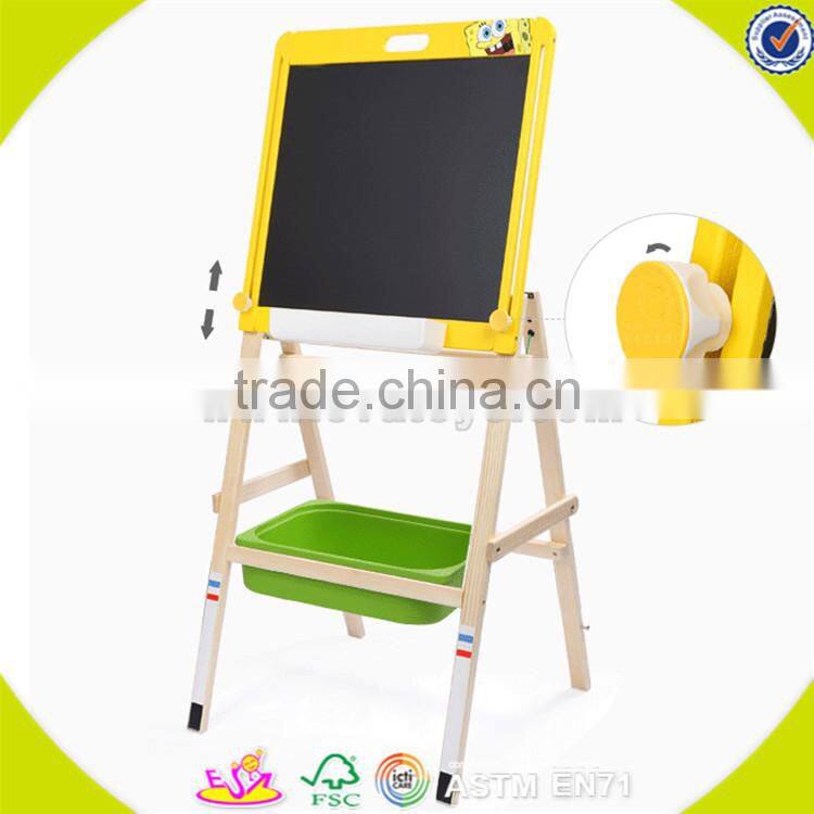 wholesale top quality kids wooden blackboard with storage box nice toddler wooden blackboard with storage box W12B056