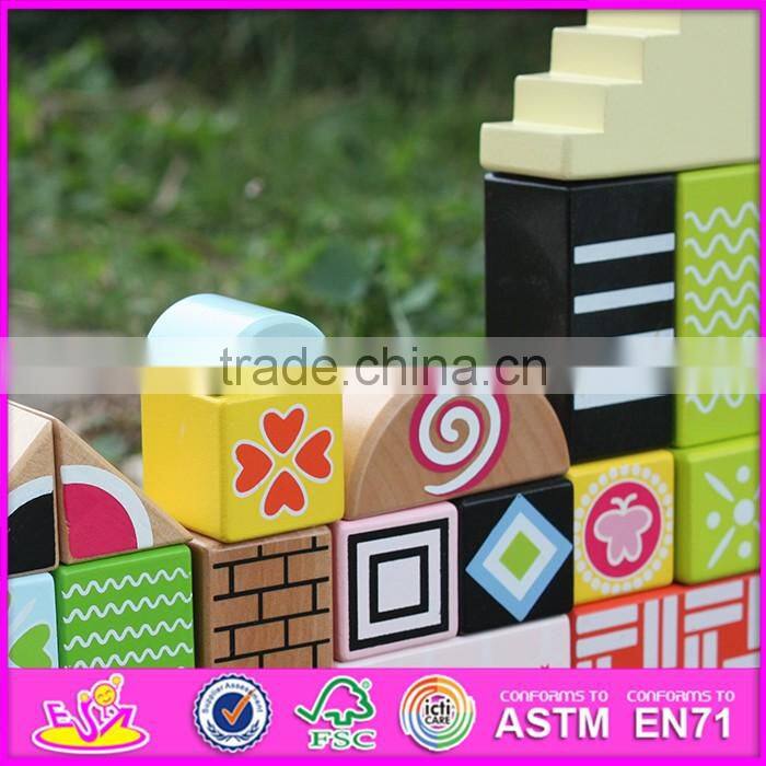2017 new design 20 pieces preschool blocks toys wooden building toys for toddlers W13A125