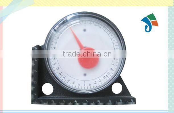 Steel base with degress scale,transparent plastic cover,degree dial, goniometer