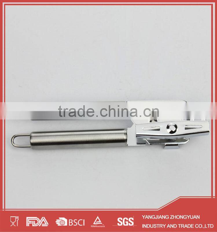 Stainless steel can opener and bottle opener with stainless steel handle