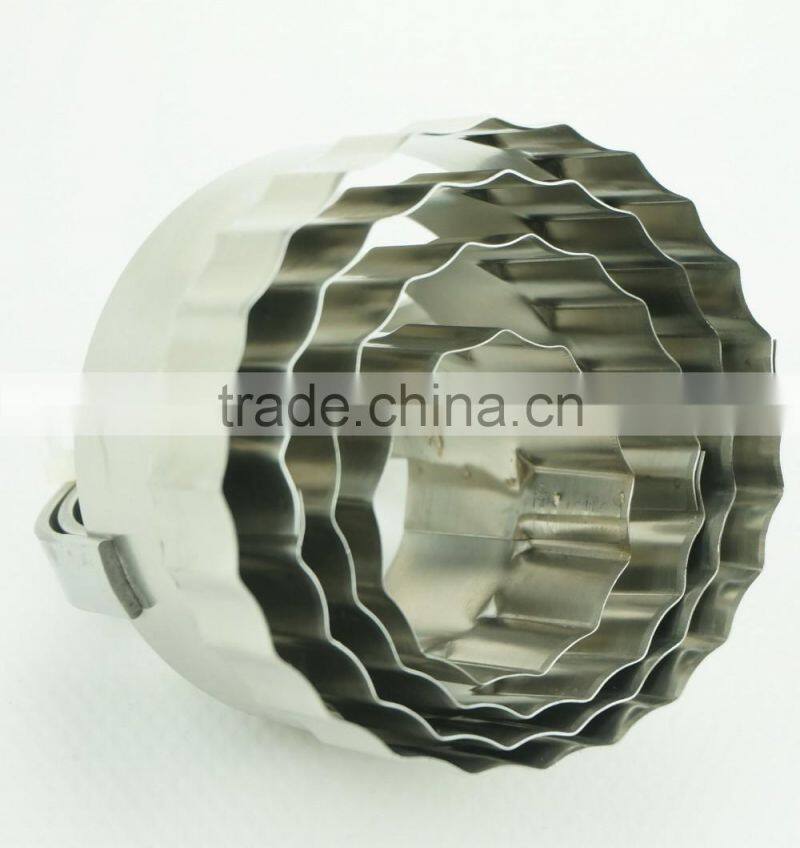 47098 4 pcs round shape stainless steel cookie cutter set