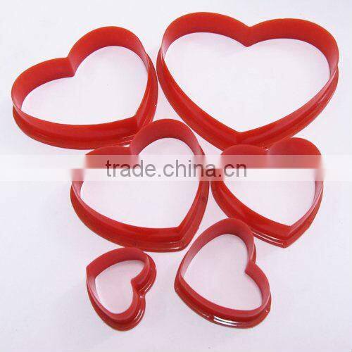 6pcs set cake decoration heart silicone cake cutter mold