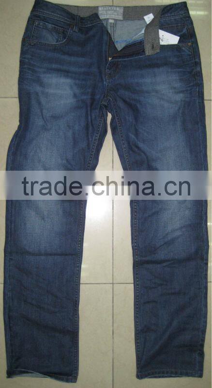 2014 fashion men's 100% cotton denim jeans with fashion washing