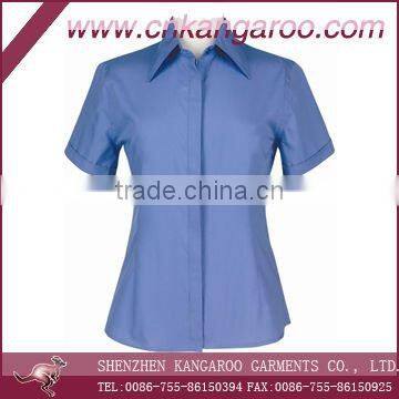 ladies 65%cotton, 35%polyester short sleeve shirt