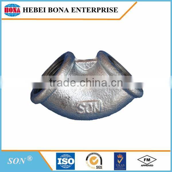 BS standard malleable iron elbow pipe fittings