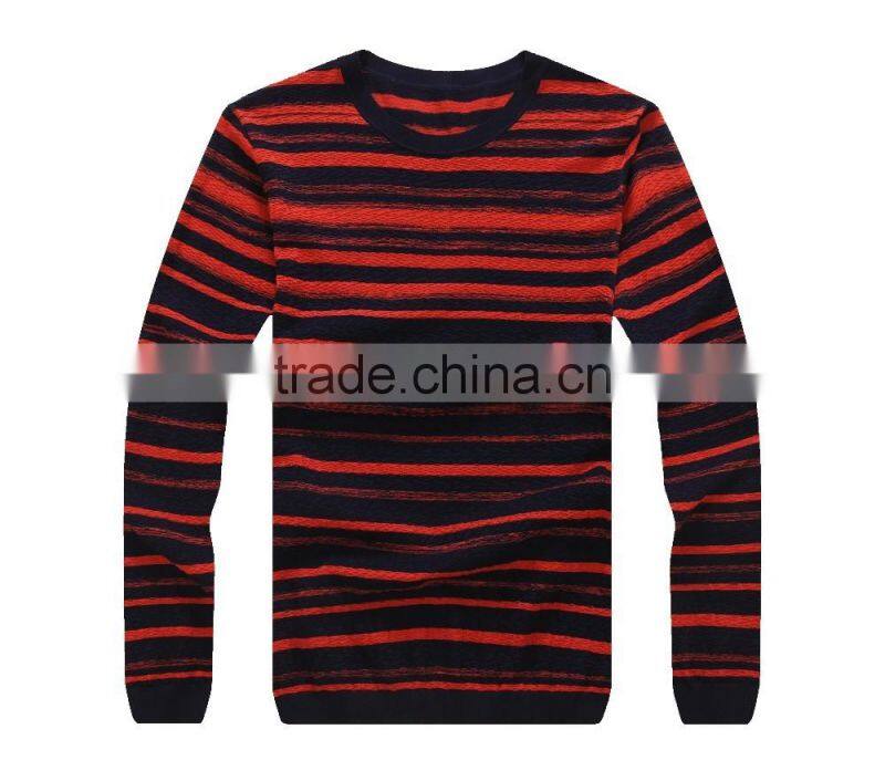 Raidy boer Men's O neck fashion stripe cotton knitwear/sweater
