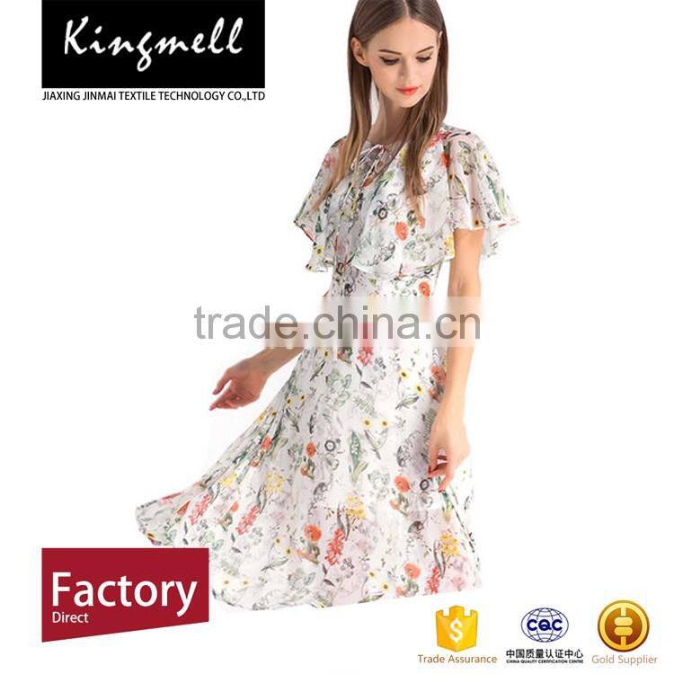 Wholesale customized printed polyester material fabric for women clothes