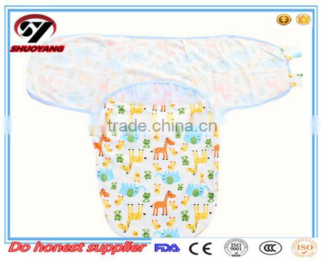 2016 Shuoyang Factory Wholesale New born baby swaddle coated cotton blanket hold was sleeping blankets