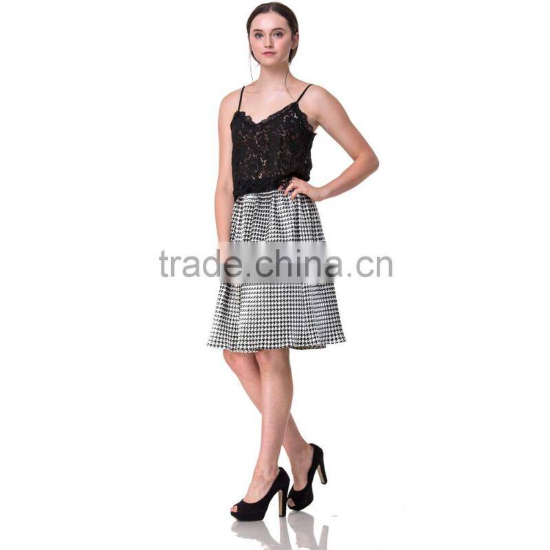 Guangzhou Domin factory directly wholesale 2017 latest lady fashion skirt
