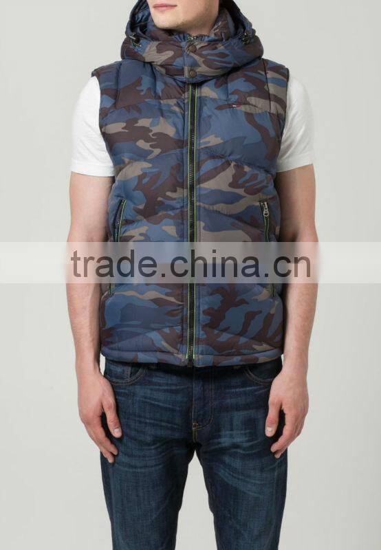 ALIKE 2014 new design men's camo cotton fill waistcaot /camo waistcoat