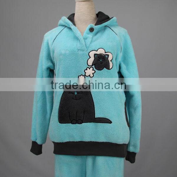 Best selling soft coral fleece women funny printed animal pajamas