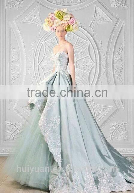 light blue lace sleeve chiffon cheap ball gowns