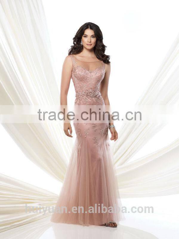 lady lace evening scoop neckline one piece long dress