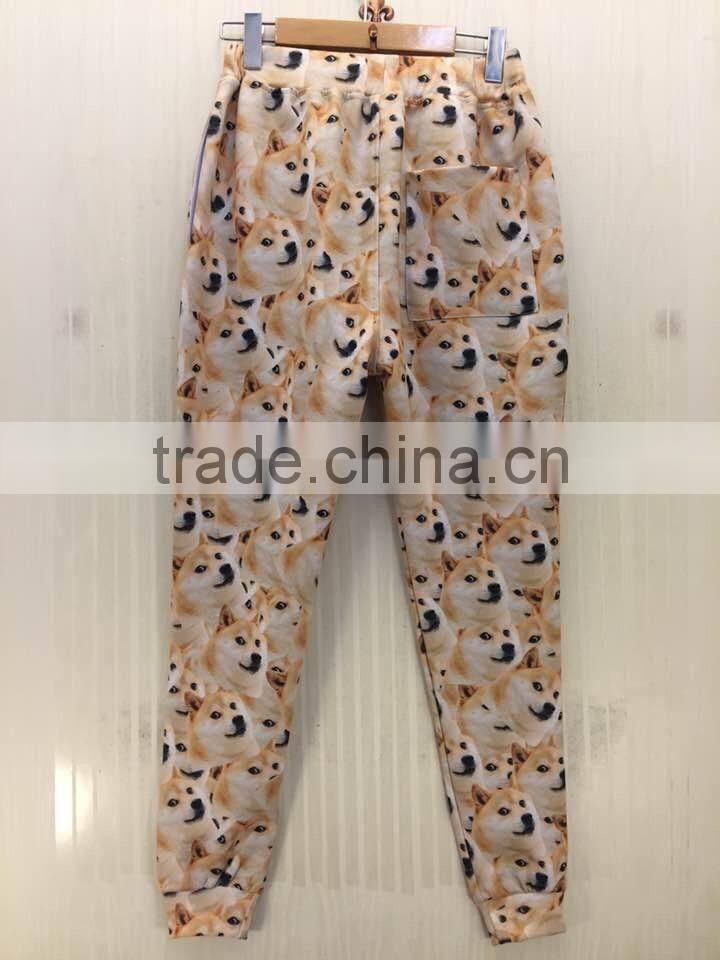 New arrival fashion design print dog latest wholesale printed men emoji jogger pants